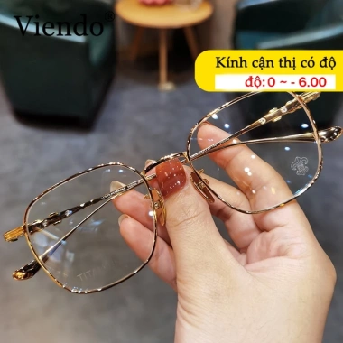 Kính Giả Cận Nam Nữ VIENDO Gọng Đa Giác Kim Loại Chống UV và Ánh Sáng Xanh Đổi Màu Khi Ra Nắng Giá 149.000
