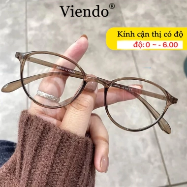 Kính Giả Cận Nam Nữ VIENDO Gọng Tròn Nhựa Đổi Màu Chống Ánh Sáng Xanh UV -1.0‑6.0 Giá 144.978 VND