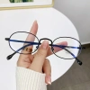 Kính gọng nhỏ dây vàng nam nữ, cận thị, chống ánh sáng xanh, bầu dục kim loại 3