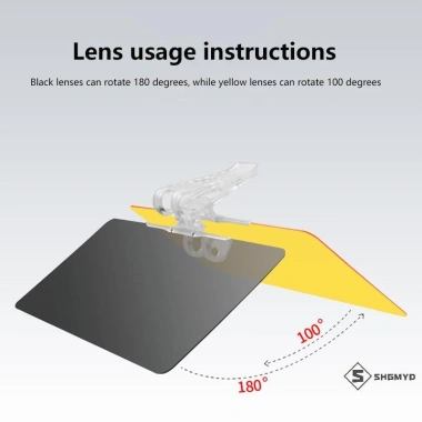 Kính HD Chống UV Ban Ngày Đêm 1PC Che Lóa Kẹp Xoay Gương Lái Xe Ô Tô Dễ Lắp Đặt