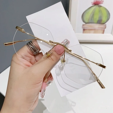 Kính không gọng kim loại siêu nhẹ, chống tia bức xạ, retro cho nam nữ - 49.680đ 4