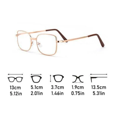 Kính lão thị NLINNI - Viễn thị vuông nhẹ, công suất +100‑+400, ống kính bạc vàng, chăm sóc thị lực, giảm còn 48.600₫ 2
