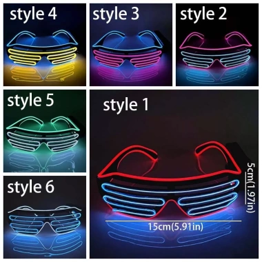 Kính LED MAOYE66SY Neon không dây 2 màu dạ quang mát mẻ thời trang tiệc cưới