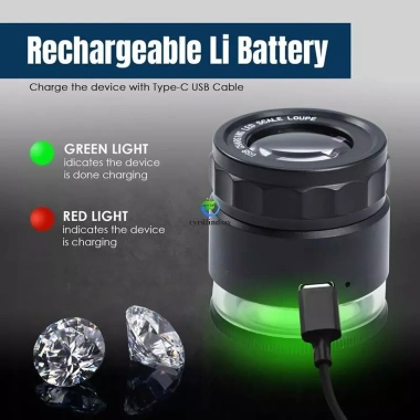 Kính lúp 10x sạc lại LED, tỷ lệ, điều chỉnh độ dài - Ánh sáng mạnh, phù hợp trang sức