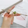 Kính má hồng gọng kim loại cao cấp không viền vuông omber C16 giá ưu đãi 70.000₫ 2