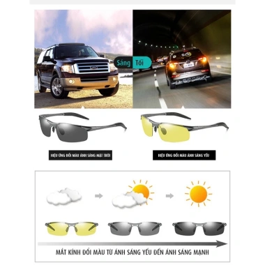 Kính Mát Aviator XPLUS 8.003 Nam Nữ – Đổi Màu Tự Động, Chống Lóa UV, Gọng Nhôm – 229.000₫ 7