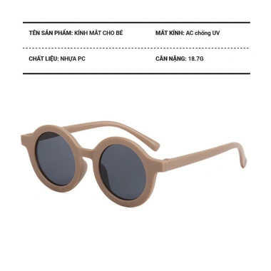 Kính mát cho bé gọng tròn Vintage chống tia UV - KM001 giảm giá 24.000₫