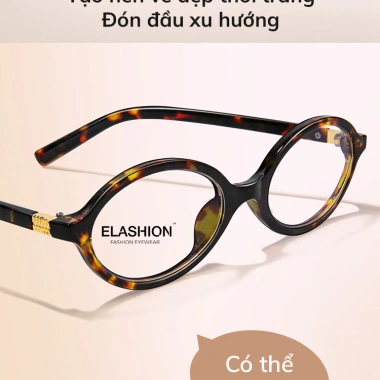 Kính mắt ELASHION Nam Nữ cao cấp gọng oval E154 - Chống ánh sáng xanh, UV, giảm giá 209k