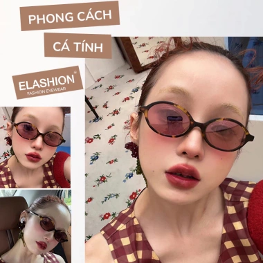 Kính mắt ELASHION Nam Nữ cao cấp gọng oval E154 - Chống ánh sáng xanh, UV, giảm giá 209k