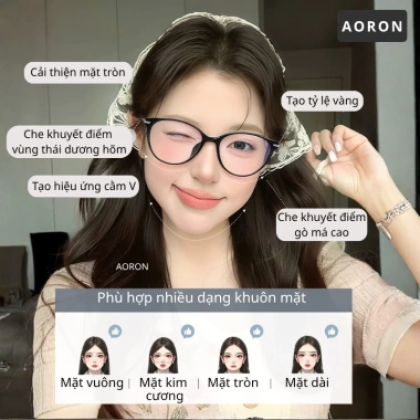 Kính Mắt Mèo Chống Ánh Sáng Xanh AORON AK267 - Gọng Dẻo Nhẹ, UV400, Thời Trang Nam Nữ 245k