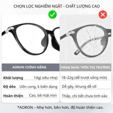 Kính Mắt Mèo Chống Ánh Sáng Xanh AORON AK267 - Gọng Dẻo Nhẹ, UV400, Thời Trang Nam Nữ 245k