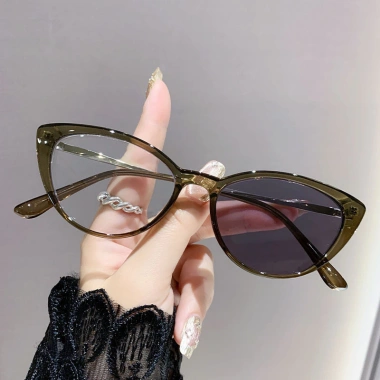 Kính mắt mèo đổi màu nhiệt độ -0°~‑400° phong cách retro, nhẹ phẳng cho nam nữ