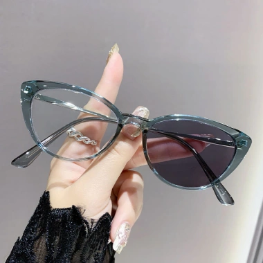 Kính mắt mèo đổi màu nhiệt độ -0°~‑400° phong cách retro, nhẹ phẳng cho nam nữ