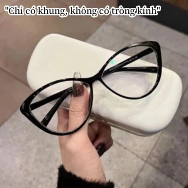 Kính Mắt Mèo Retro Tam Giác Chống Ánh Sáng Xanh, Bảo Vệ Mắt Máy Tính Nữ - 19.100 VND