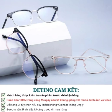 Kính mắt nam nữ trong suốt đổi màu, gọng cận 0 độ thời trang, chống ánh sáng xanh UV Hàn Quốc 7