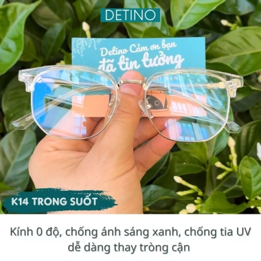 Kính mắt nam nữ trong suốt đổi màu, gọng cận 0 độ thời trang, chống ánh sáng xanh UV Hàn Quốc 10