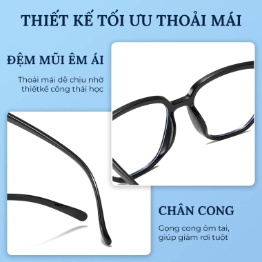 Kính mắt nữ nam ABICA 072 gọng vuông, chống ánh sáng xanh UV, giá 21.900₫ 7