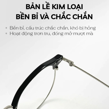 Kính mắt nửa gọng Latio KM208 - TR90 nhẹ siêu bền, kim loại chống ăn mòn, giá 300k 5