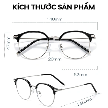 Kính mắt nửa gọng Latio KM208 - TR90 nhẹ siêu bền, kim loại chống ăn mòn, giá 300k 9