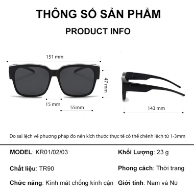 Kính mát phân cực ANDU đeo chồng cận và ngoài gọng, chống UV, siêu nhẹ 99.000₫ 9 Kính mát phân cực ANDU đeo chồng cận và ngoài gọng, chống UV, siêu nhẹ 99.000₫ 9