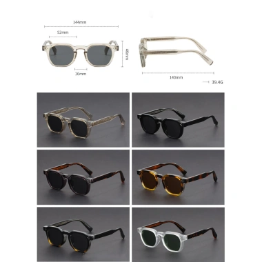 Kính Mát Phân Cực Boho Retro Khung Đa Giác Nam Nữ Ngoài Trời Cao Cấp Du Lịch