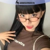 Kính mắt Retro nữ khung nhỏ bé hình bầu dục, thời trang công sở, chống tia xanh, bảo vệ mắt, trang trí máy tính - Giá ưu đãi 41.336₫ 8