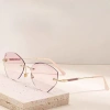 Kính mắt thời trang bướm cao cấp màu tím hồng gradient, siêu nhẹ, không khung, cắt cạnh, chống ánh sáng xanh cho nữ 3
