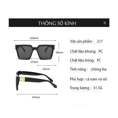 Kính mát thời trang nữ nam trẻ trung cá tính UV400 HANASO 217 – Giá rẻ 19.900 VNĐ