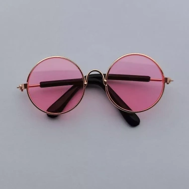 Kính mát thú cưng gọng vàng vintage cho mèo & chó - tặng dây chống tuột, chụp ảnh cực chất