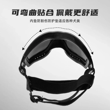 Kính râm chó UV400 dây điều chỉnh, chống gió bụi, đi xe máy, phù hợp mọi size 5