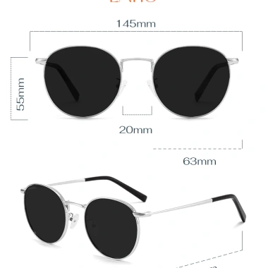 Kính râm LATIO KM138 - Gọng tròn cổ điển, khung kim loại bền, UV400, chỉ 225k