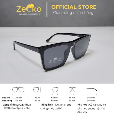 Kính râm nam nữ Zecko SGP16 - Tròng phân cực, chống UV, giảm chói, 279.000₫