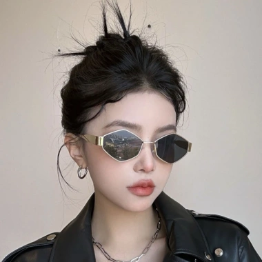 Kính râm nữ hình thoi viền kim loại cổ điển Châu Âu Mỹ - Giá ưu đãi 59.400₫ 8