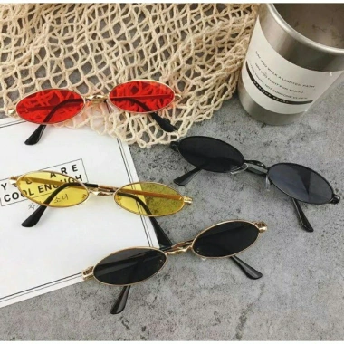 Kính râm oval nhỏ nam nữ phong cách hiphop cá tính thời trang chụp hình 10.000đ 2