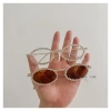 Kính râm thời trang cho bé trai, bé gái - Oval gọng kim loại đính viền đá, chống UV cực tốt KM16 - 129k 9