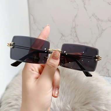 Kính râm viền không khung thời trang ống kính đại dương - chống UV, phù hợp du lịch và lái xe, giá 40.068₫