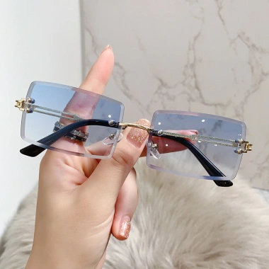 Kính râm viền không khung thời trang ống kính đại dương - chống UV, phù hợp du lịch và lái xe, giá 40.068₫