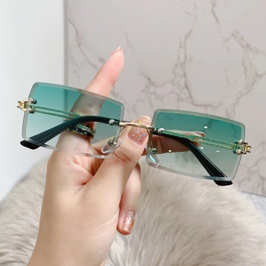 Kính râm viền không khung thời trang ống kính đại dương - chống UV, phù hợp du lịch và lái xe, giá 40.068₫