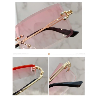 Kính râm viền không khung thời trang ống kính đại dương - chống UV, phù hợp du lịch và lái xe, giá 40.068₫