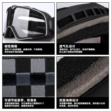 Kính Retro Xe Máy 3/4 Mũ Bảo Hiểm Rider - Chống Gió, Chống Bụi, Khung Lớn 6