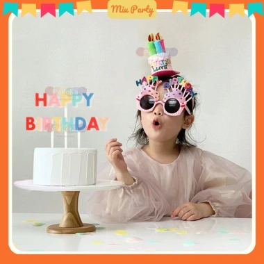 Kính sinh nhật chữ HAPPY BIRTHDAY tiệc sinh nhật và chụp ảnh Abu Gấu Hair 14.500₫
