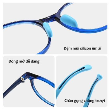 Kính Trẻ Em Chống Ánh Sáng Xanh UV, Gọng TR Siêu Bền Dáng Oval 2.5-8 tuổi - 279k 9 Kính Trẻ Em Chống Ánh Sáng Xanh UV, Gọng TR Siêu Bền Dáng Oval 2.5-8 tuổi - 279k 9
