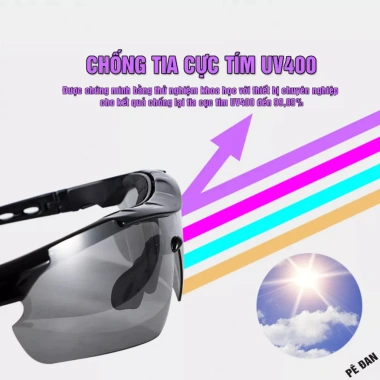 Kính xe đạp thể thao phân cực UV, chống bụi, gọng fullbox cận, bộ 5 tròng - 85.000₫