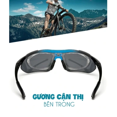 Kính xe đạp thể thao phân cực UV, chống bụi, gọng fullbox cận, bộ 5 tròng - 85.000₫