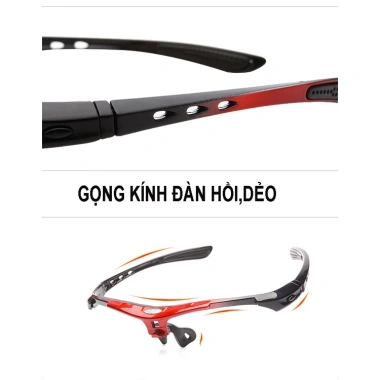 Kính xe đạp thể thao phân cực UV, chống bụi, gọng fullbox cận, bộ 5 tròng - 85.000₫