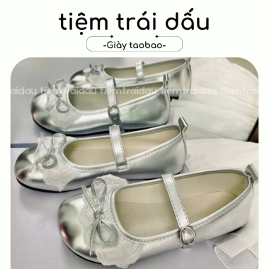 Kịp Tết Mary Jane mũi tròn thấp viền ren nơ phong cách Pháp giảm giá 200k
