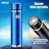 Kiprun Mini USB Sạc Máy Cạo Râu Thép Không Gỉ 3D Dao Nổi Giặt Được Du Lịch 2