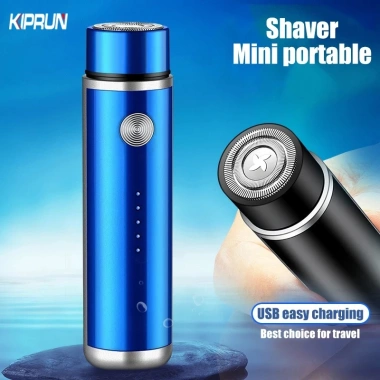 Kiprun Mini USB Sạc Máy Cạo Râu Thép Không Gỉ 3D Dao Nổi Giặt Được Du Lịch 2