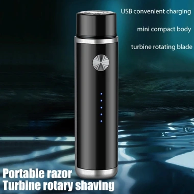 Kiprun Mini USB Sạc Máy Cạo Râu Thép Không Gỉ 3D Dao Nổi Giặt Được Du Lịch 6