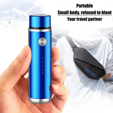 Kiprun Mini USB Sạc Máy Cạo Râu Thép Không Gỉ 3D Dao Nổi Giặt Được Du Lịch 7